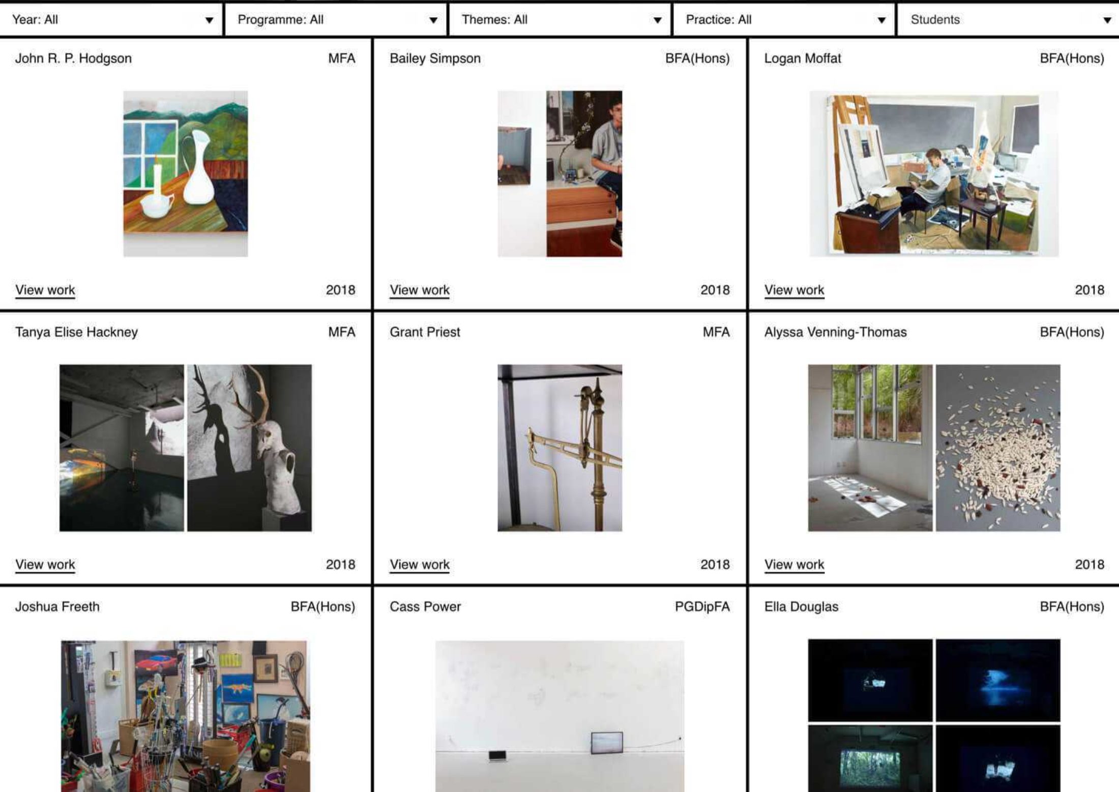 Digital catalogue/Elam website